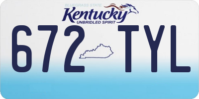 KY license plate 672TYL