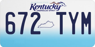 KY license plate 672TYM