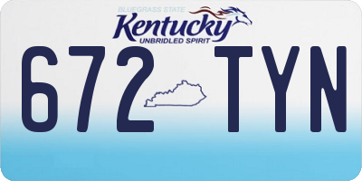 KY license plate 672TYN