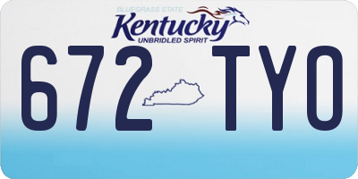 KY license plate 672TYO