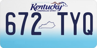 KY license plate 672TYQ