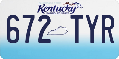 KY license plate 672TYR