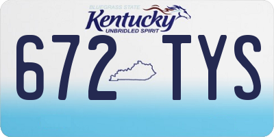 KY license plate 672TYS