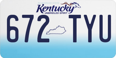 KY license plate 672TYU