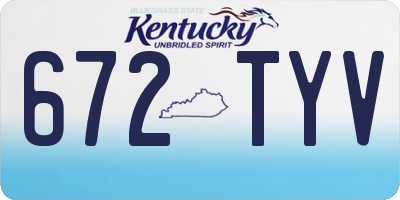 KY license plate 672TYV