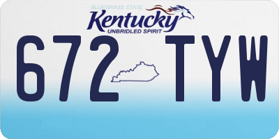 KY license plate 672TYW