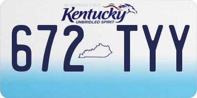 KY license plate 672TYY