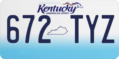 KY license plate 672TYZ