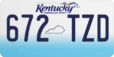 KY license plate 672TZD