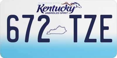 KY license plate 672TZE