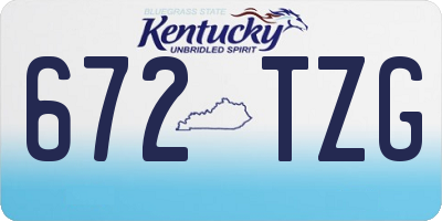 KY license plate 672TZG