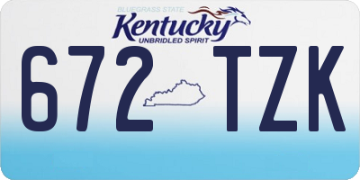 KY license plate 672TZK