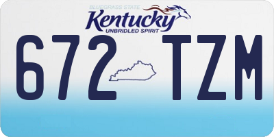 KY license plate 672TZM