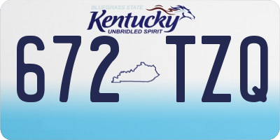 KY license plate 672TZQ