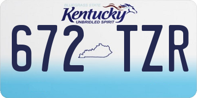 KY license plate 672TZR