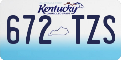 KY license plate 672TZS