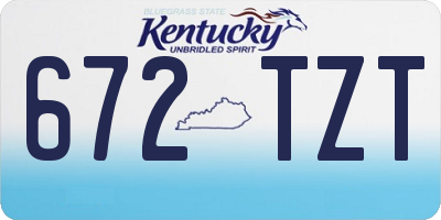 KY license plate 672TZT