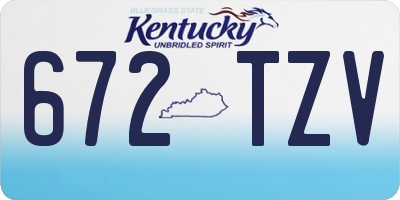 KY license plate 672TZV