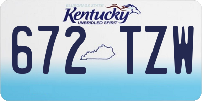 KY license plate 672TZW