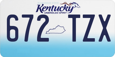 KY license plate 672TZX