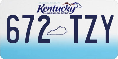KY license plate 672TZY