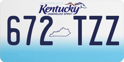 KY license plate 672TZZ