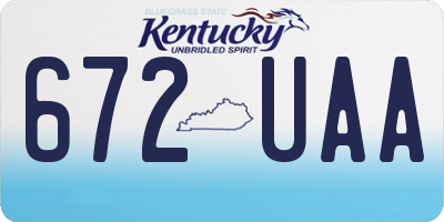 KY license plate 672UAA