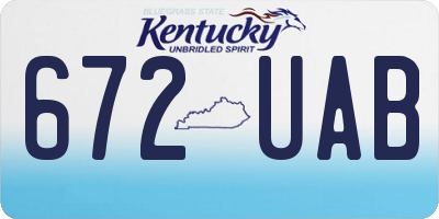KY license plate 672UAB