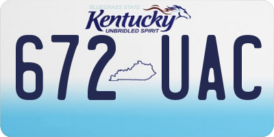 KY license plate 672UAC