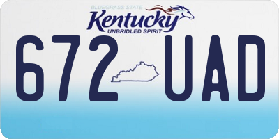 KY license plate 672UAD