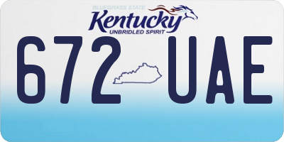 KY license plate 672UAE