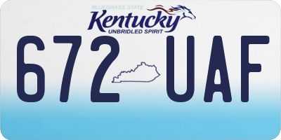KY license plate 672UAF