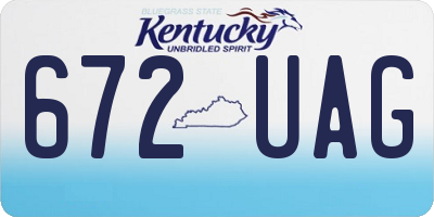 KY license plate 672UAG