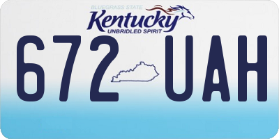 KY license plate 672UAH