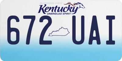 KY license plate 672UAI