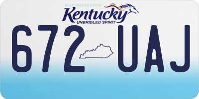 KY license plate 672UAJ