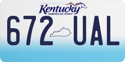 KY license plate 672UAL