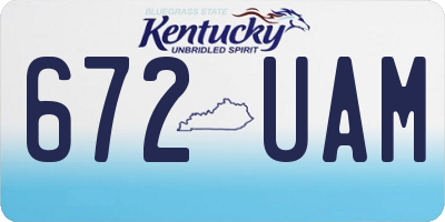 KY license plate 672UAM