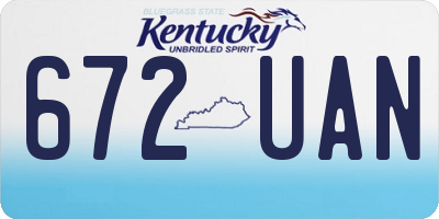 KY license plate 672UAN