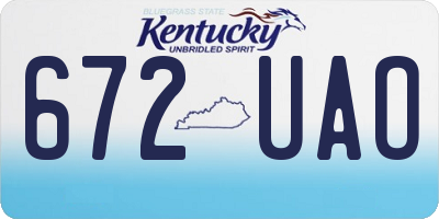 KY license plate 672UAO