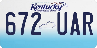 KY license plate 672UAR