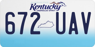 KY license plate 672UAV