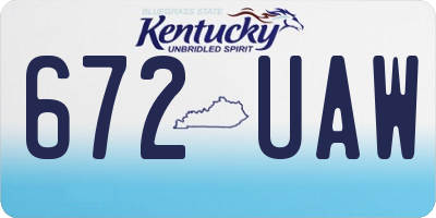 KY license plate 672UAW