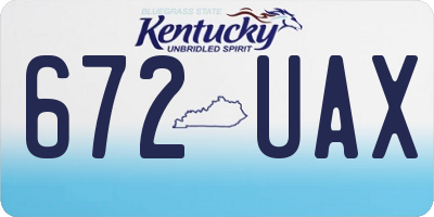 KY license plate 672UAX