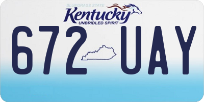 KY license plate 672UAY