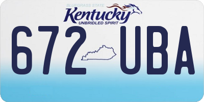 KY license plate 672UBA