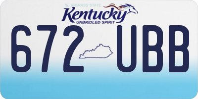 KY license plate 672UBB
