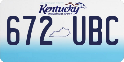 KY license plate 672UBC