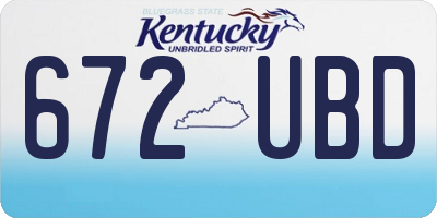 KY license plate 672UBD