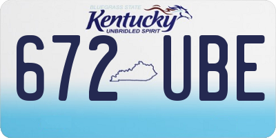 KY license plate 672UBE